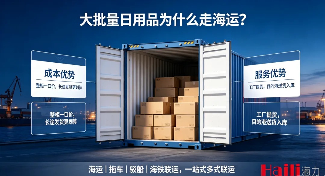 大批量日用品跨区域发货，，，为什么越来越多企业优先选择海运？？？？？
